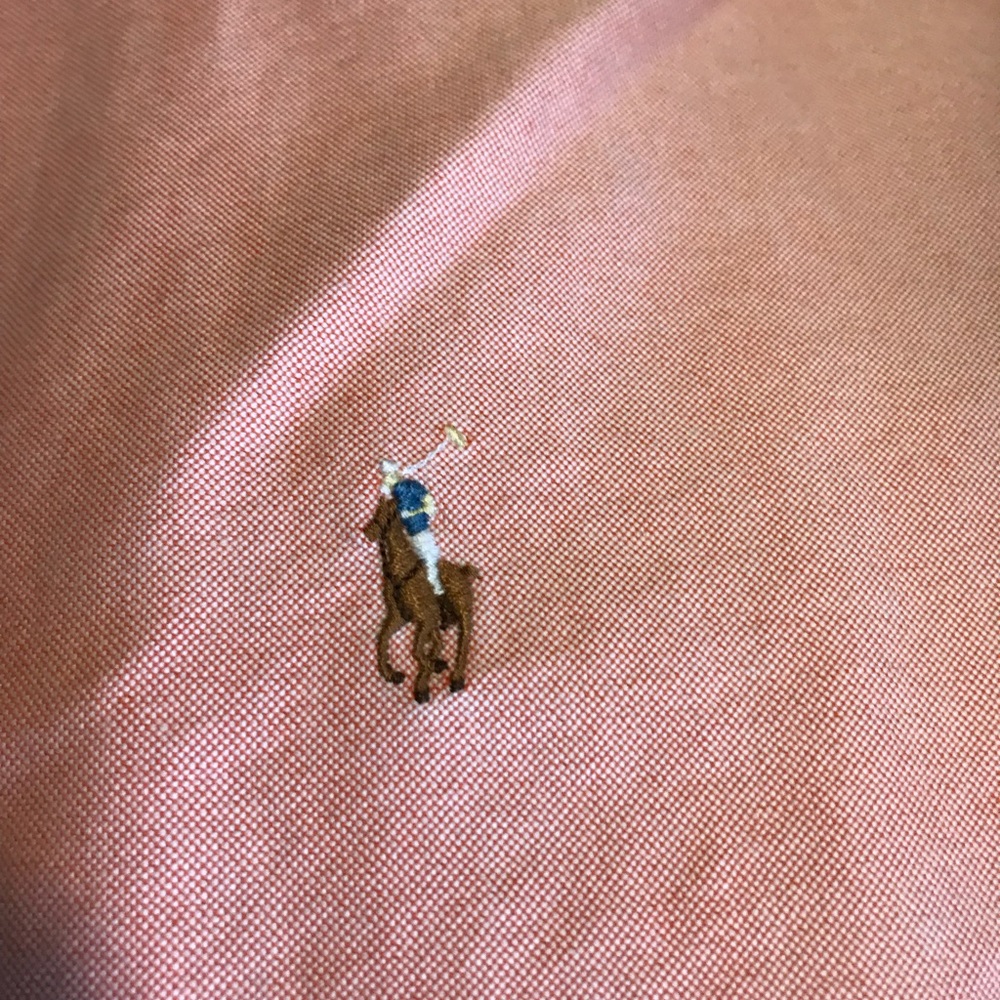 Ralph Lauren Polo Pink/Salmon button down Oxford shirt - Picture 5 of 6
